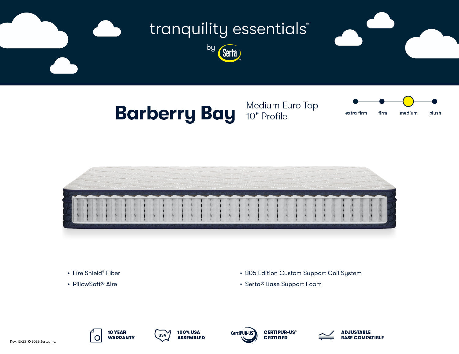 Serta® 10" Barberry Bay Medium Euro Top