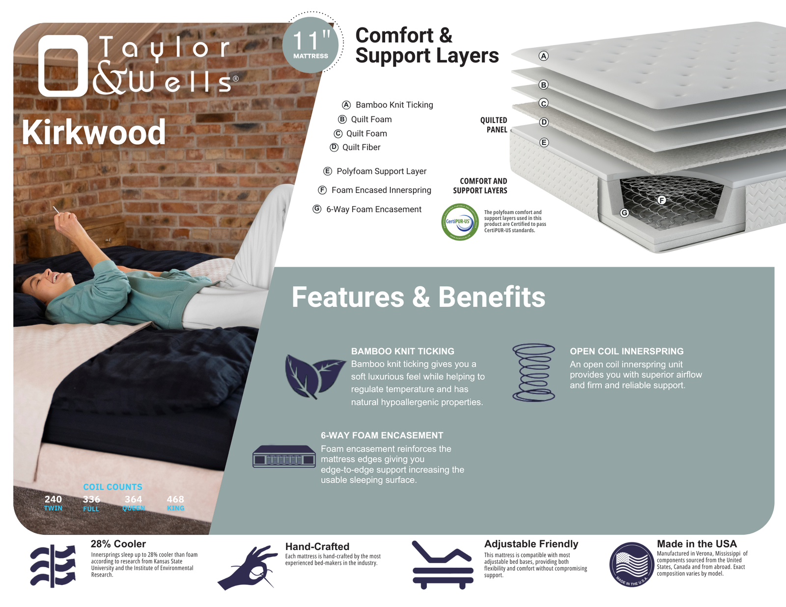 Taylor & Wells® 11" Kirkwood Medium Plush