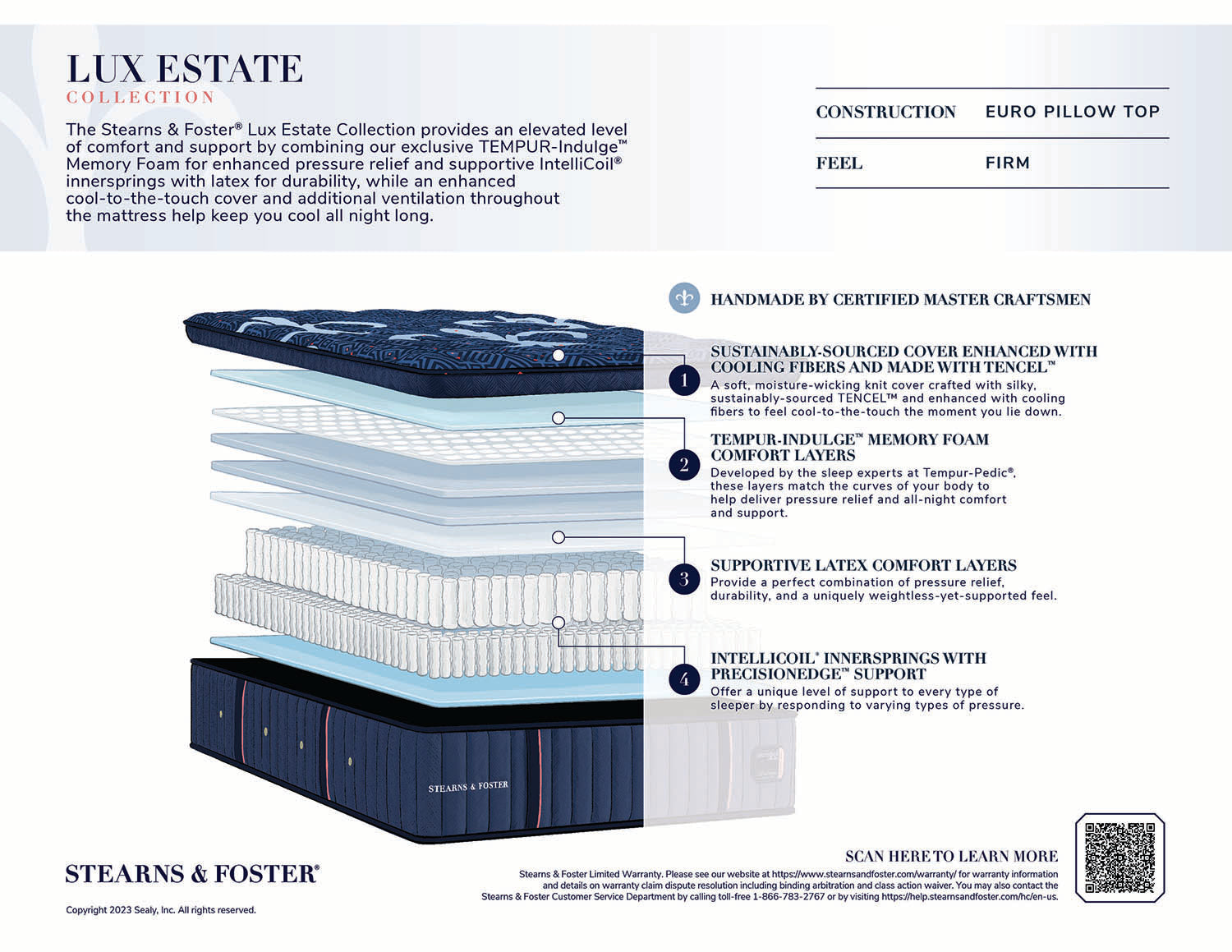 16" Stearns & Foster Lux Estate Firm Pillow Top