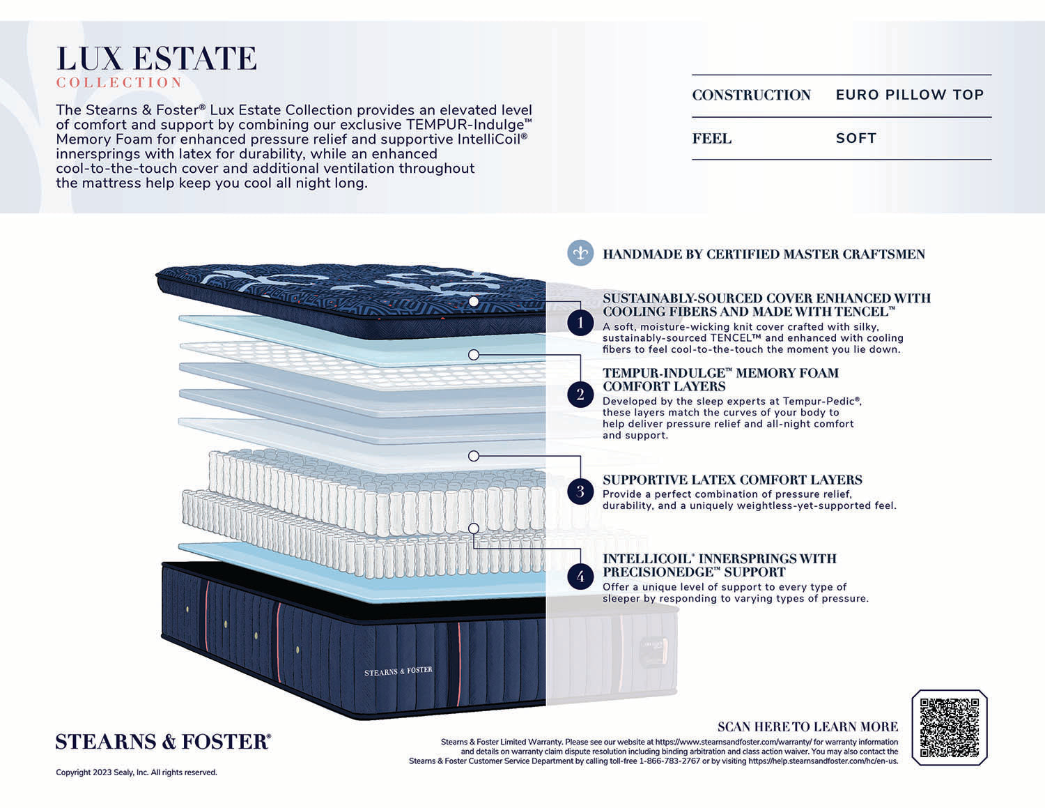 16" Stearns & Foster Lux Estate Soft Pillow Top